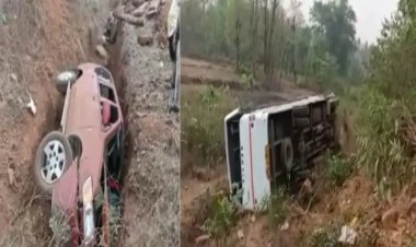 दोन वाहनांचा भीषण अपघात 37प्रवासी जखमी 15गंभीर