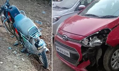 भरधाव कारची दुचाकीला धडक