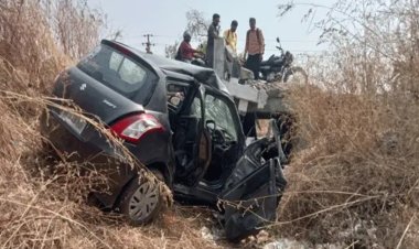 चालकाचा ताबा सुटला आणि कार कठडा तोडून कोसळली