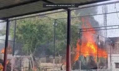 छत्रपती संभाजीनगरमध्ये भीषण आग  गोडाऊन जळून खाक