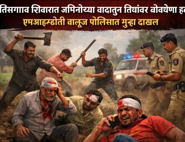 जमिनीच्या वादातून तिघांवर जीवघेणा हल्ला