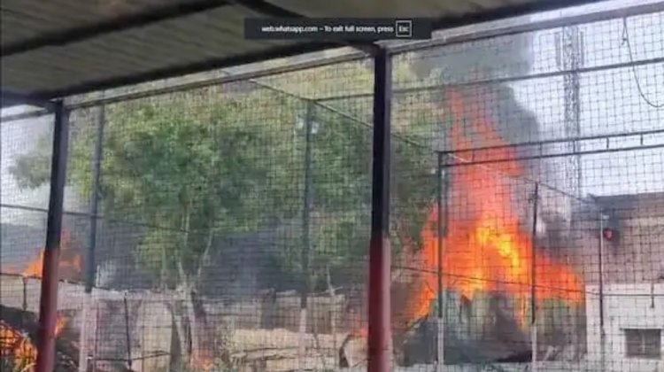 छत्रपती संभाजीनगरमध्ये भीषण आग  गोडाऊन जळून खाक